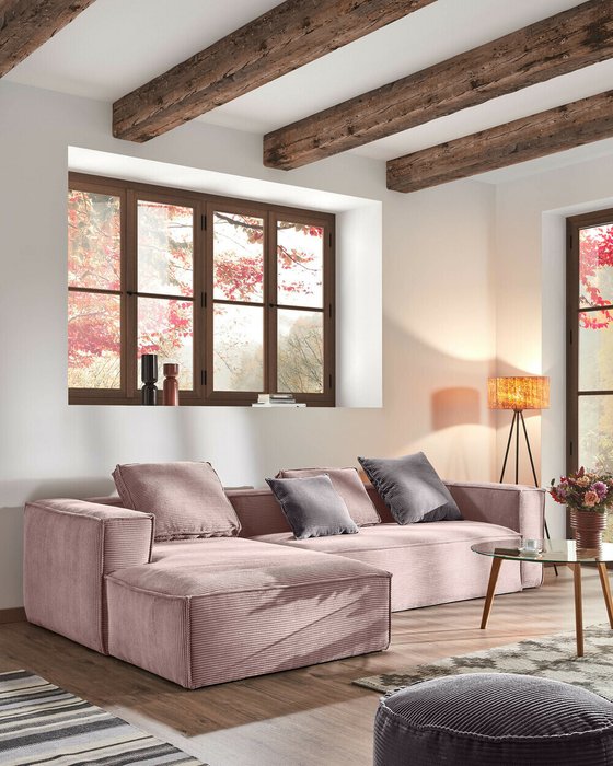 Угловой диван Blok розового цвета - лучшие Угловые диваны в INMYROOM