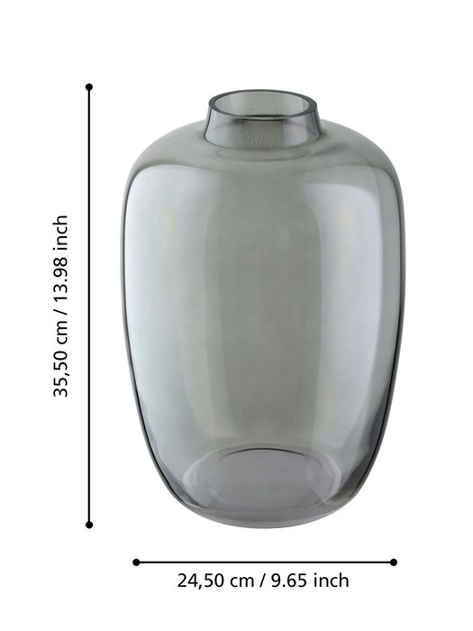 Ваза стеклянная для цветов и сухоцветов Culasi серого цвета - купить Вазы  по цене 5550