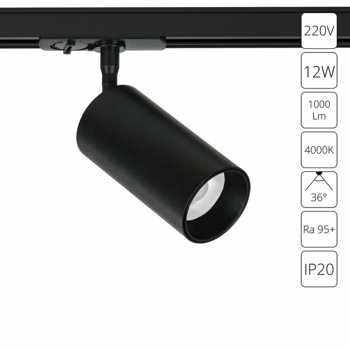 Трековый светильник Arte Lamp AERO A1346PL-1BK Трековый светильник Arte Lamp AERO A1346PL-1BK