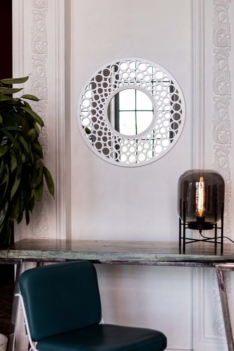 Зеркало настенное Round белого цвета - лучшие Настенные зеркала в INMYROOM