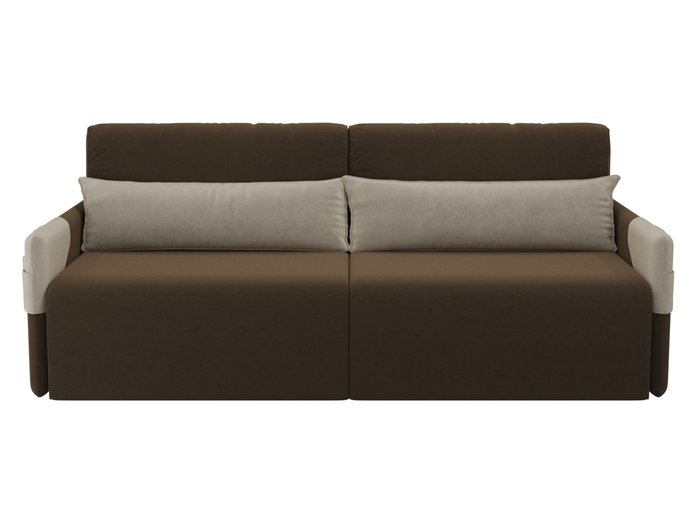 Прямой диван-кровать Армада коричневого цвета - купить Прямые диваны по цене 33090.0