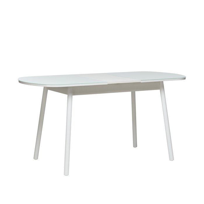Раздвижной обеденный стол Мидел белого цвета - лучшие Обеденные столы в INMYROOM