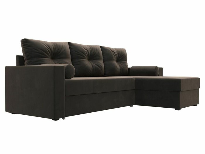 Угловой диван-кровать Верона коричневого цвета правый угол - лучшие Угловые диваны в INMYROOM