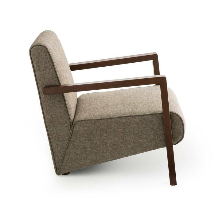 Кресло из полиэстеровой ткани меланж Sanami коричневого цвета - лучшие Интерьерные кресла в INMYROOM