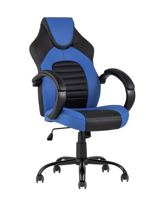 Кресло игровое Top Chairs Racer Midi черно-синего цвета