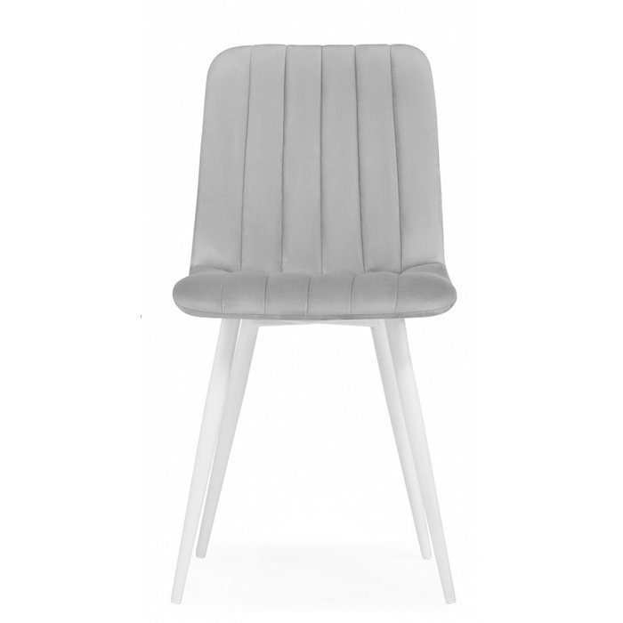 Стул Дани светло-серого цвета на белых ножках - купить Обеденные стулья по цене 4190.0