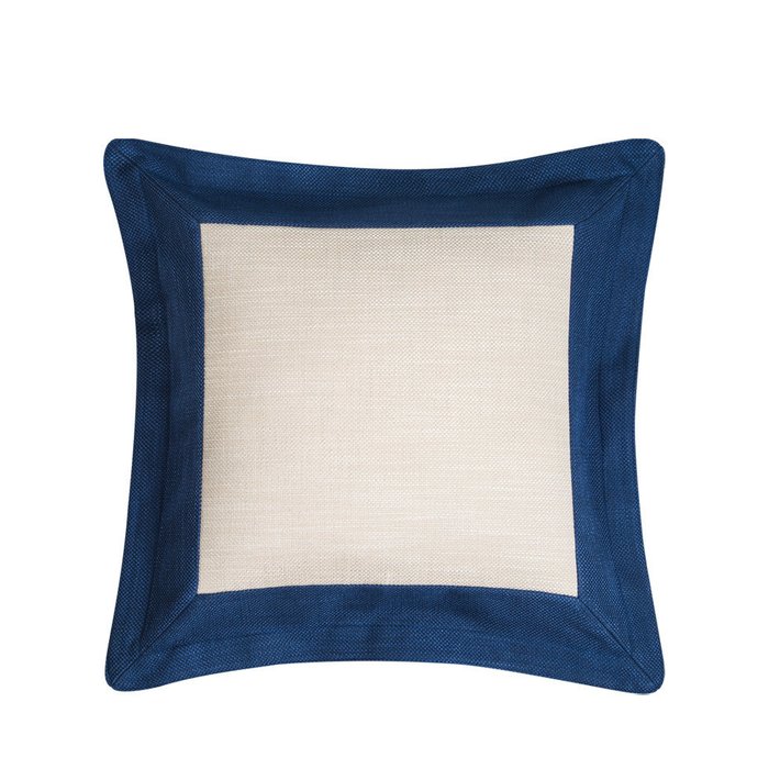 Подушка для дивана бело-синяя