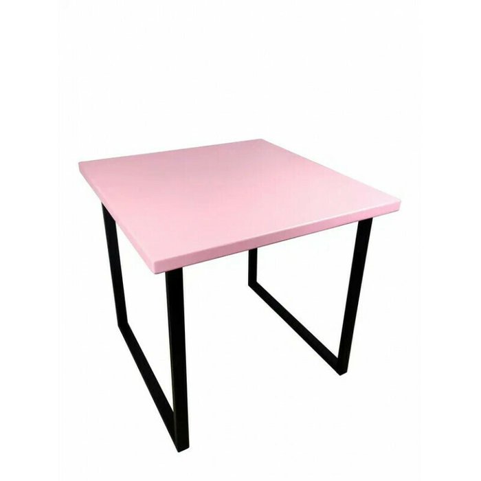 Обеденный стол Loft 70х70 черно-розового цвета