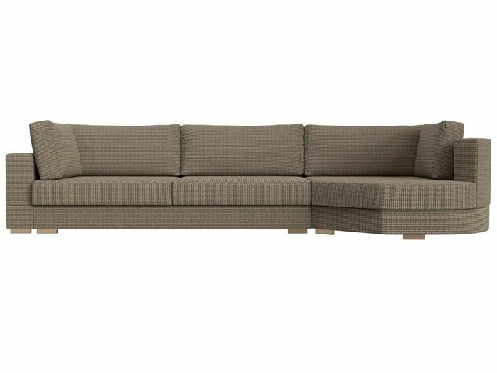 Угловой диван-кровать Лига 026 бежево-коричневого цвета правый угол - купить Угловые диваны по цене 85999.0
