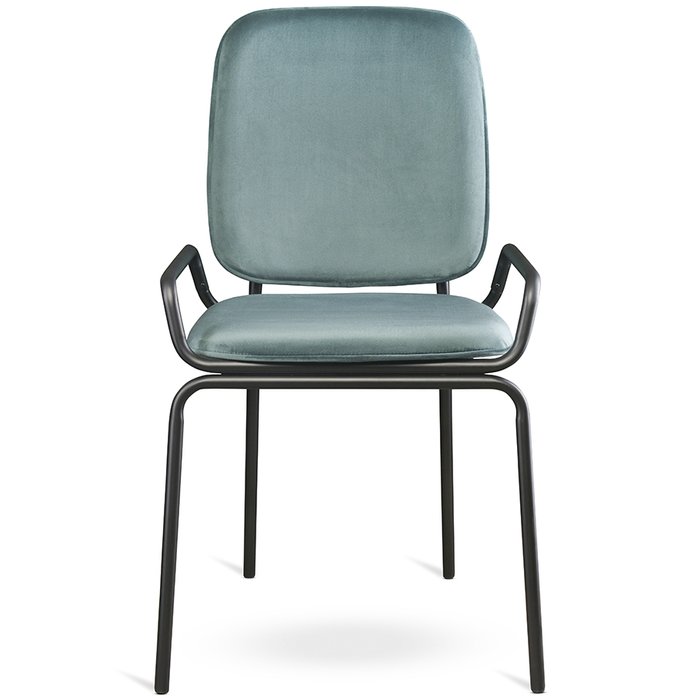Набор из двух стульев Ror double frame черно-зеленого цвета - купить Обеденные стулья по цене 30200.0