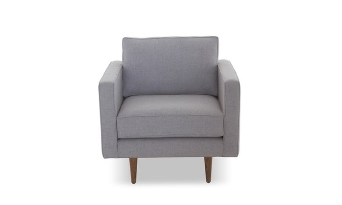 Кресло серого цвета на деревянных ножках - купить Интерьерные кресла по цене 48000.0