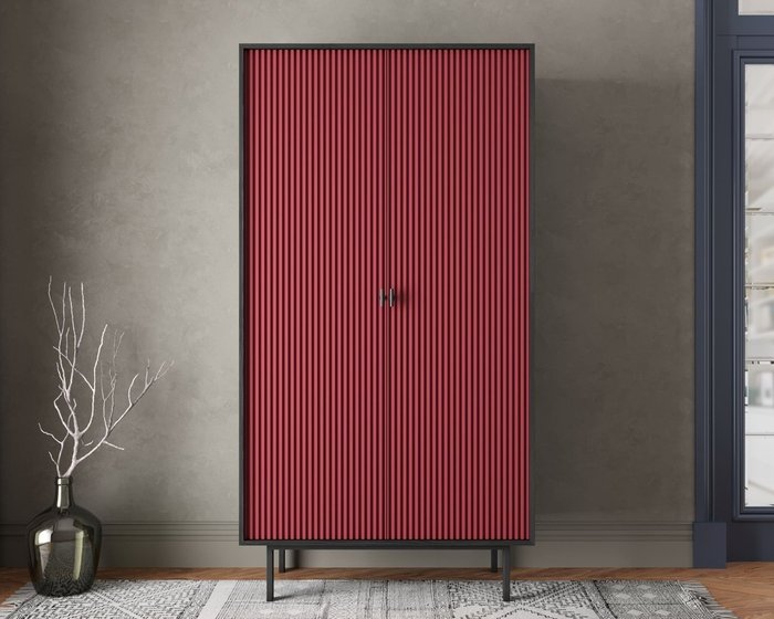 Шкаф двухдверный Emerson красного цвета - купить Шкафы распашные по цене 56144.0