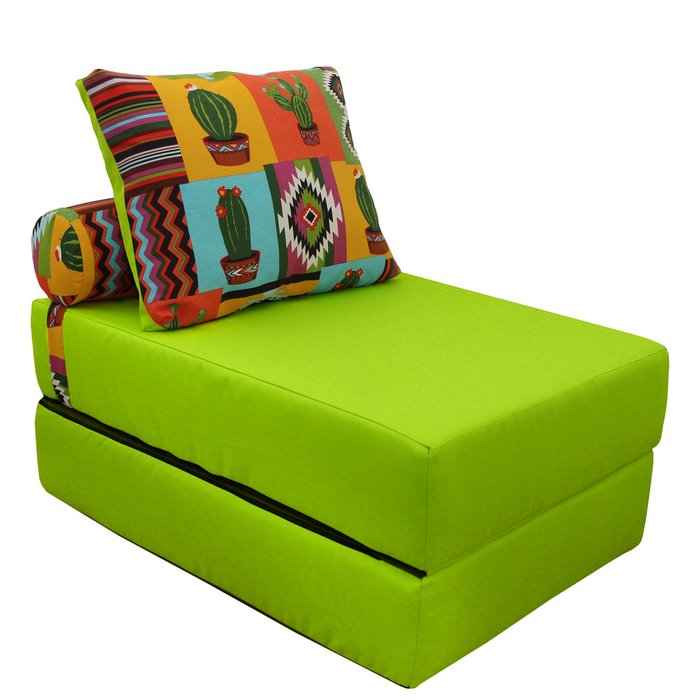 Кресло-кровать с валиком и подушкой