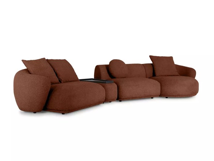 Модульный диван Fabro коричневого цвета - купить Прямые диваны по цене 371970.0