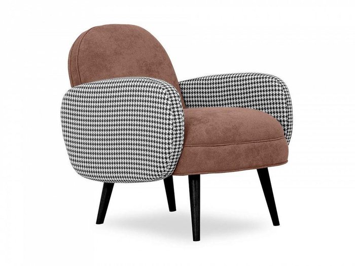 Кресло Bordo коричневого цвета с черными ножками  - лучшие Интерьерные кресла в INMYROOM