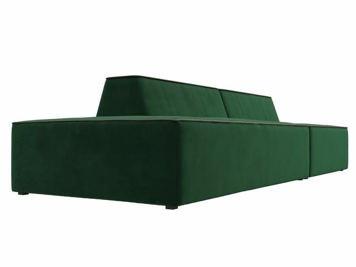 Прямой модульный диван Монс Модерн зеленого цвета с коричневым кантом левый - лучшие Прямые диваны в INMYROOM