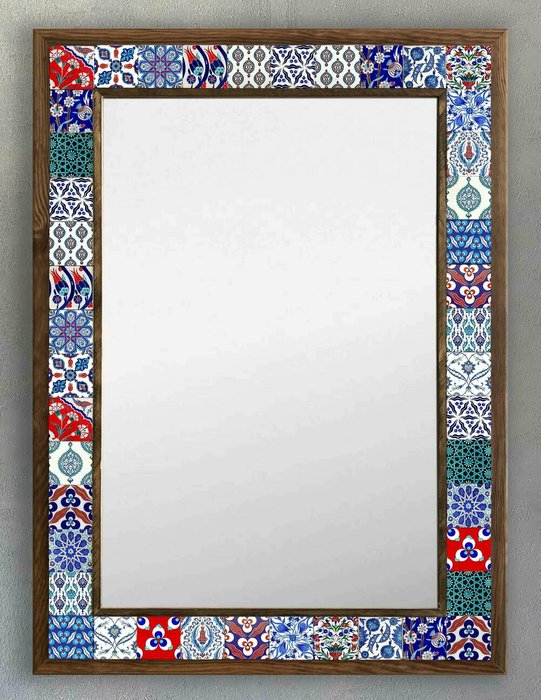 Настенное зеркало 53x73 с мозаикой из натурального камня - купить Настенные зеркала по цене 27866.0