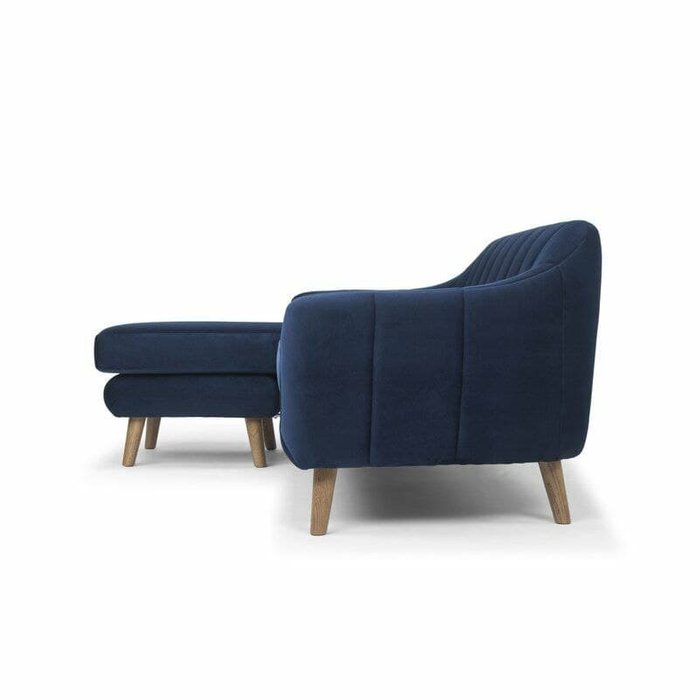 Угловой диван Line темно-синего цвета - лучшие Угловые диваны в INMYROOM