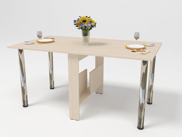 Обеденный раскладной стол цвета дуб молочный - купить Обеденные столы по цене 7700.0