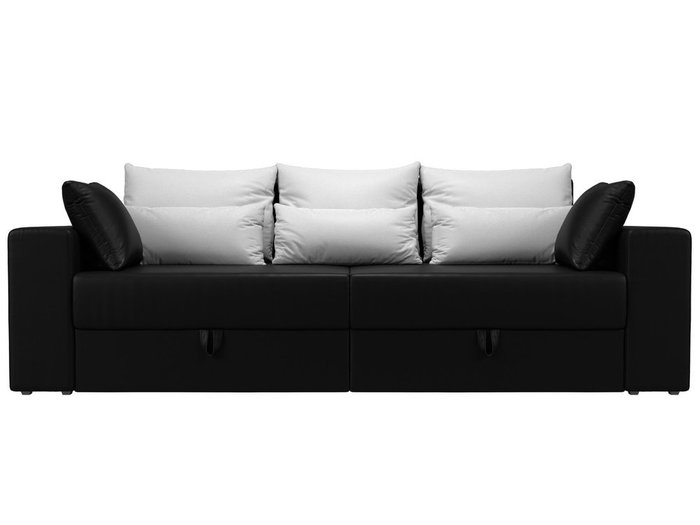 Прямой диван-кровать Мэдисон черно-белого цвета (экокожа) - купить Прямые диваны по цене 32990.0