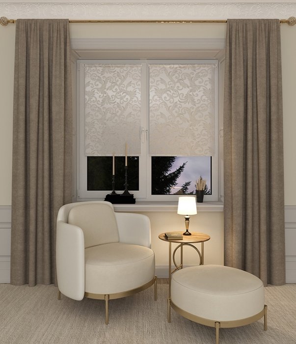 мини ролета Севилия 72,5х175 какао - лучшие Шторы в INMYROOM