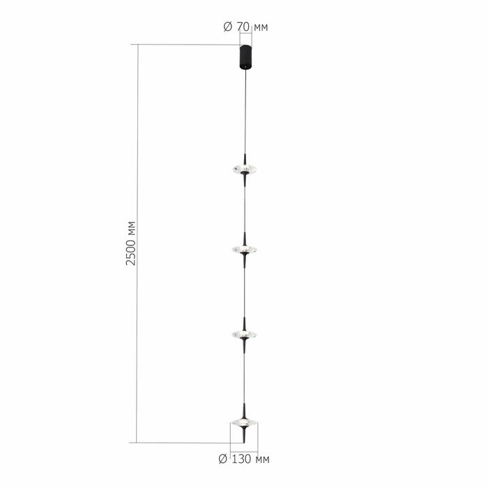 Светильник подвесной ST-Luce Черный/Прозрачный LED 4*5W 4000K ZENITH - купить Подвесные светильники по цене 36640.0