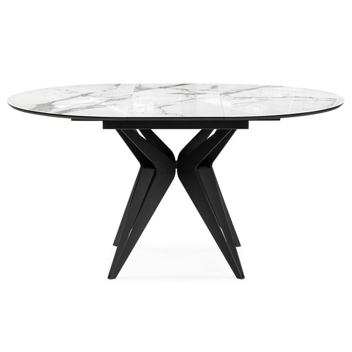 Раздвижной обеденный стол Рикла белого цвета - лучшие Обеденные столы в INMYROOM