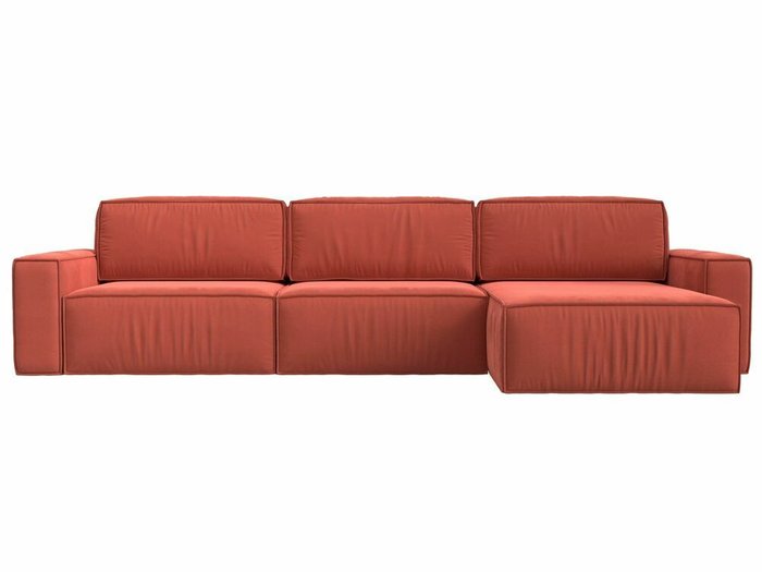 Угловой диван-кровать Прага Классик лонг кораллового цвета правый угол - купить Угловые диваны по цене 99999.0