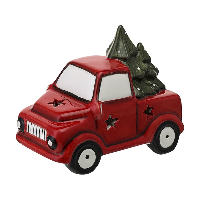 Декор новогодний с подсветкой Magic truck красного цвета