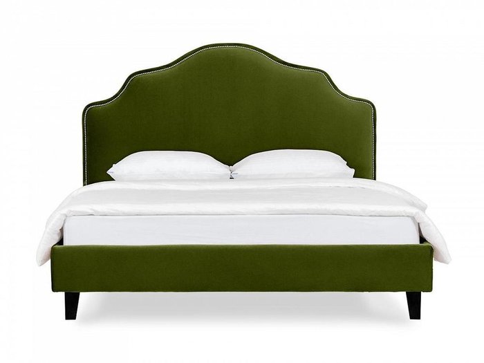Кровать Queen II Victoria L 160х200 зеленого цвета с ножками черного цвета - купить Кровати для спальни по цене 63090.0