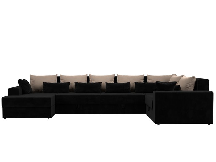Угловой диван-кровать Мэдисон черно-бежевого цвета - купить Угловые диваны по цене 93300.0
