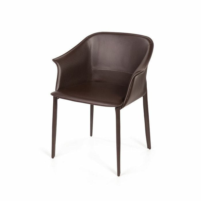 Обеденный стул с подлокотниками Gio коричневого цвета