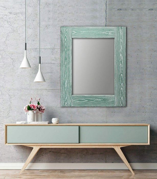 Настенное зеркало Шебби Шик 50х65 зеленого цвета - лучшие Настенные зеркала в INMYROOM
