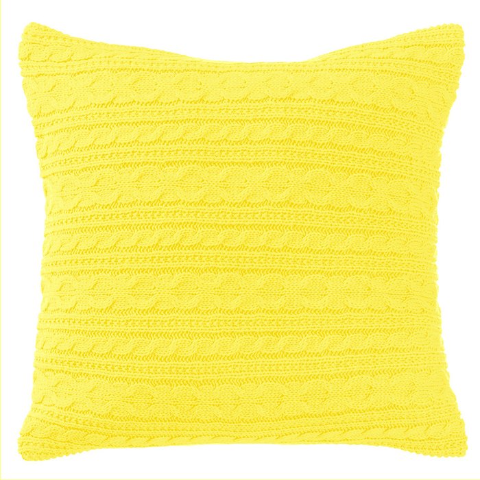 Вязаный чехол для подушки "yellow" - купить Декоративные подушки по цене 990 Вязаный чехол для подушки "yellow" - купить Декоративные подушки по цене 990
