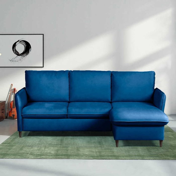 Угловой диван-кровать Парма синего цвета - купить Угловые диваны по цене 170715.0