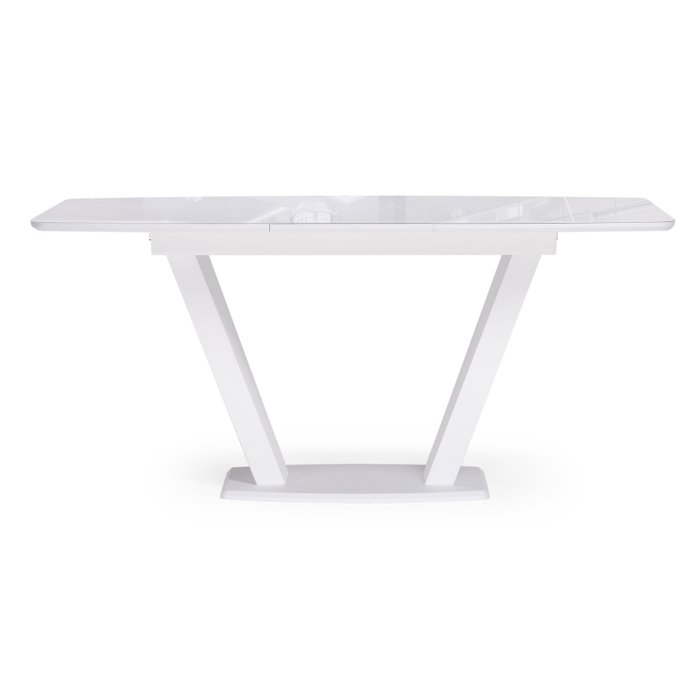 Раздвижной обеденный стол Петир белого цвета - лучшие Обеденные столы в INMYROOM