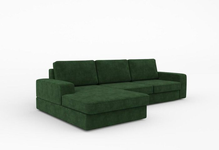 Диван-кровать угловой левый Lykke темно-зеленого цвета - купить Угловые диваны по цене 92389.0