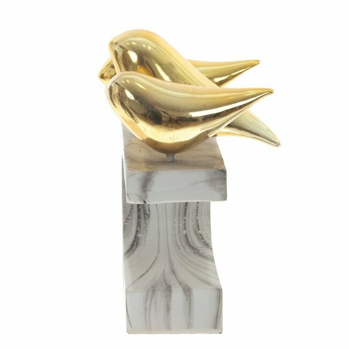 Фигурка декоративная Птицы серо-золотого цвета - лучшие Фигуры и статуэтки в INMYROOM