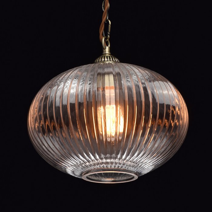 Подвесной светильник Аманда из прозрачного рельефного стекла - лучшие Подвесные светильники в INMYROOM