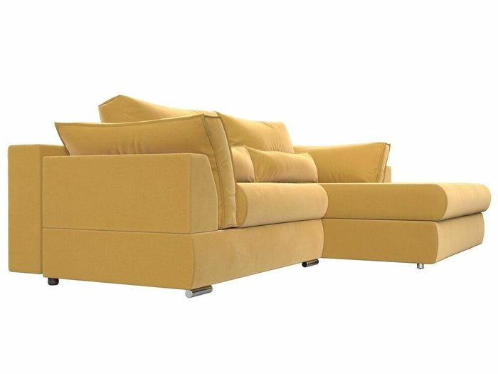 Угловой диван-кровать Пекин желтого цвета угол правый - лучшие Угловые диваны в INMYROOM