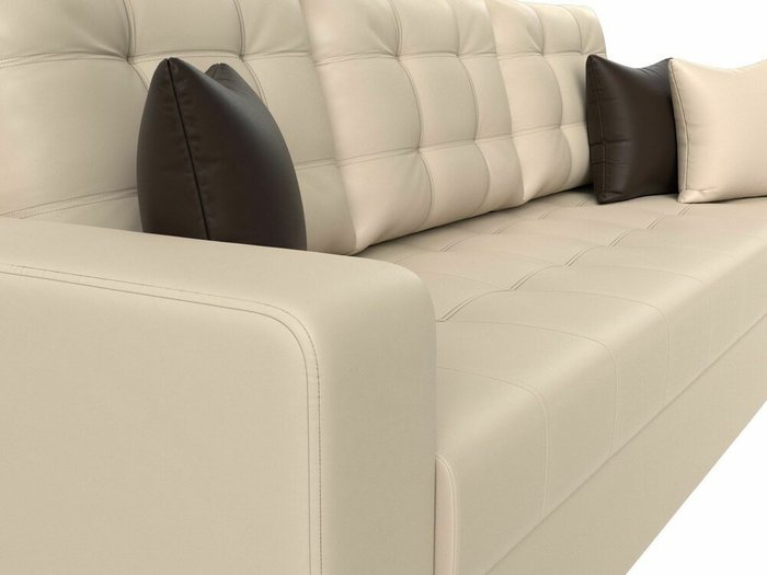 Прямой диван-кровать Ливерпуль бежевого цвета (экокожа) - лучшие Прямые диваны в INMYROOM