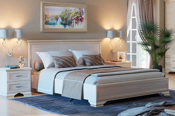 Кровать Сиена 180х200 бежевого цвета с подъемным механизмом - лучшие Кровати для спальни в INMYROOM