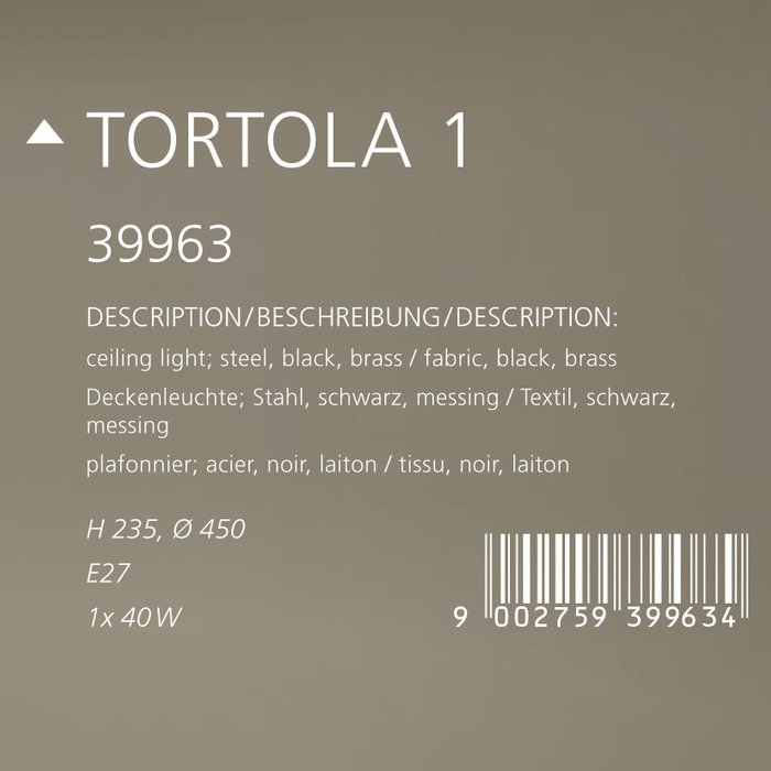 Светильник потолочный Tortola черно-латунного цвета - лучшие Потолочные светильники в INMYROOM