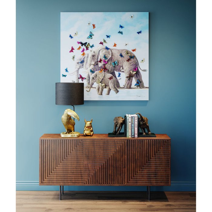 Картина Elefants with Butterflys, коллекция Слоны И Бабочки - купить Картины по цене 42320.0 Картина Elefants with Butterflys, коллекция Слоны И Бабочки - купить Картины по цене 42320.0