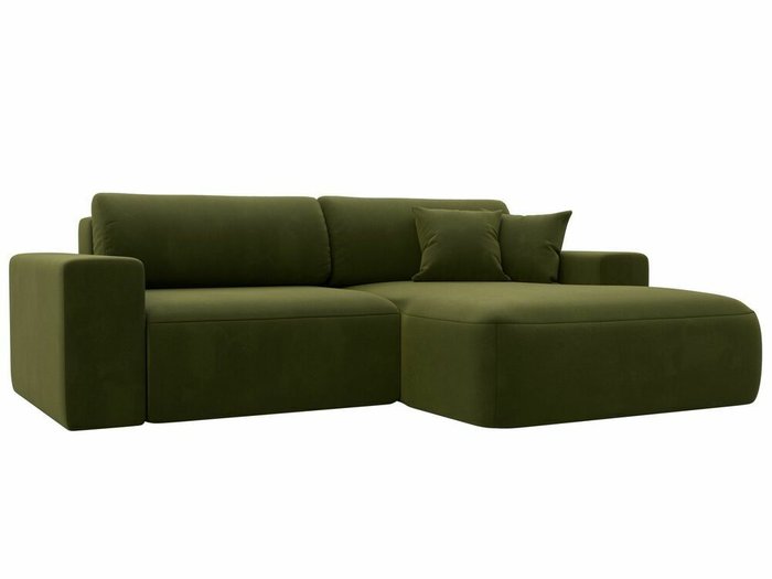 Угловой диван-кровать Лига 036 Классик зеленого цвета правый угол