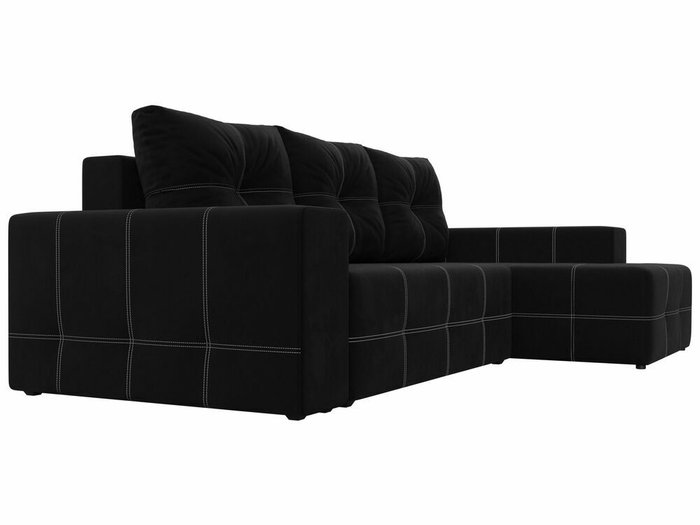 Угловой диван-кровать Перри черного цвета правый угол - лучшие Угловые диваны в INMYROOM