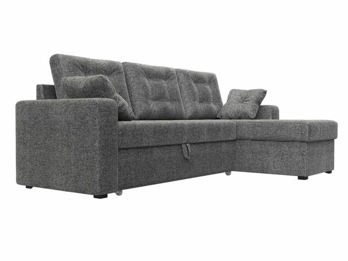 Угловой диван-кровать Камелот серого цвета правый угол - лучшие Угловые диваны в INMYROOM