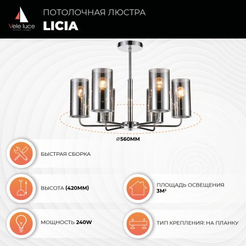 Потолочная люстра Licia с плафонами из стекла - лучшие Потолочные люстры в INMYROOM Потолочная люстра Licia с плафонами из стекла - лучшие Потолочные люстры в INMYROOM