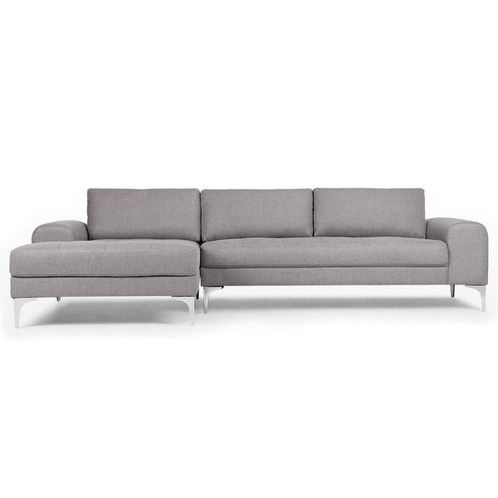  Раскладной диван Vittorio угловой левосторонний светло-серого цвета