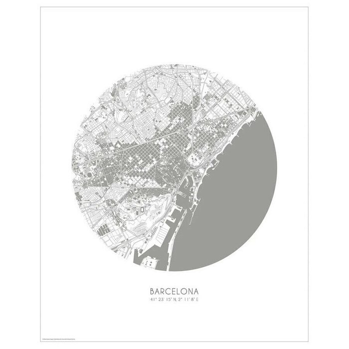 Карта города, Барселона, 40х50 см